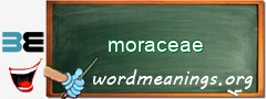 WordMeaning blackboard for moraceae
